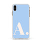 Custom Initial Apple iPhone Xs Max Impact Case White Edge on Gold Phone