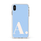 Custom Initial Apple iPhone Xs Max Impact Case White Edge on Silver Phone