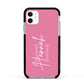 Custom Initial and Name Apple iPhone 11 in White with Black Impact Case