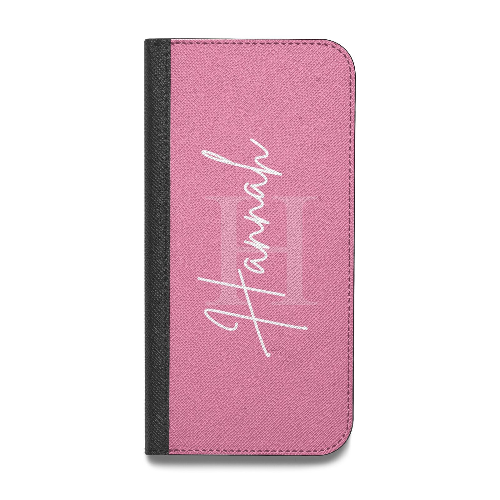 Custom Initial and Name Vegan Leather Flip Samsung Case