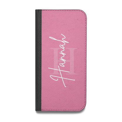 Custom Initial and Name Vegan Leather Flip Samsung Case