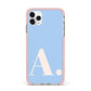 Custom Initial iPhone 11 Pro Max Impact Pink Edge Case