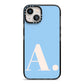 Custom Initial iPhone 13 Black Impact Case on Silver phone