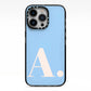 Custom Initial iPhone 13 Pro Black Impact Case on Silver phone