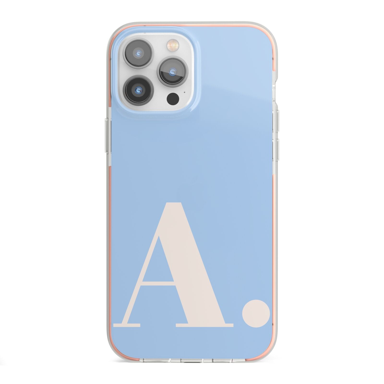 Custom Initial iPhone 13 Pro Max TPU Impact Case with Pink Edges