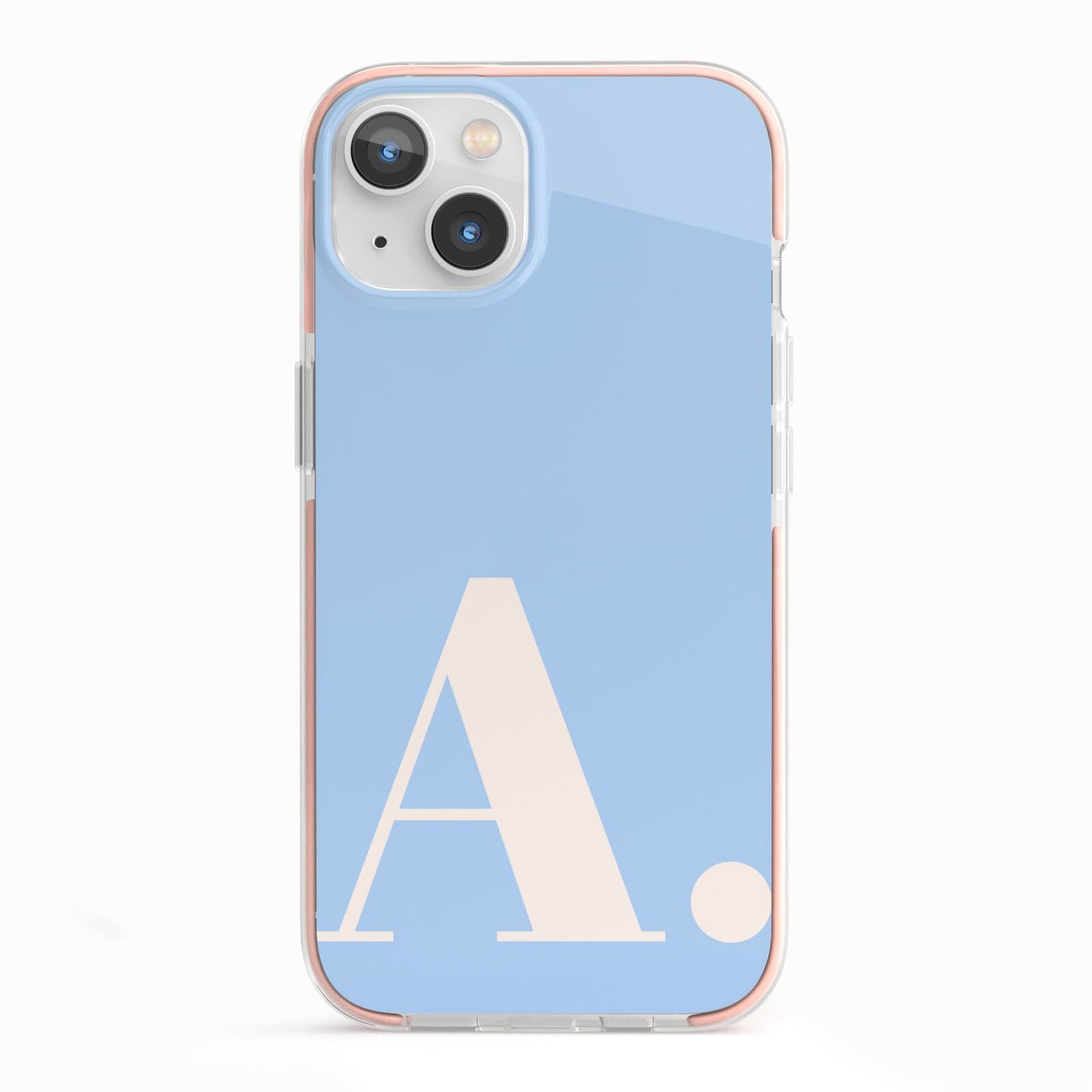 Custom Initial iPhone 13 TPU Impact Case with Pink Edges