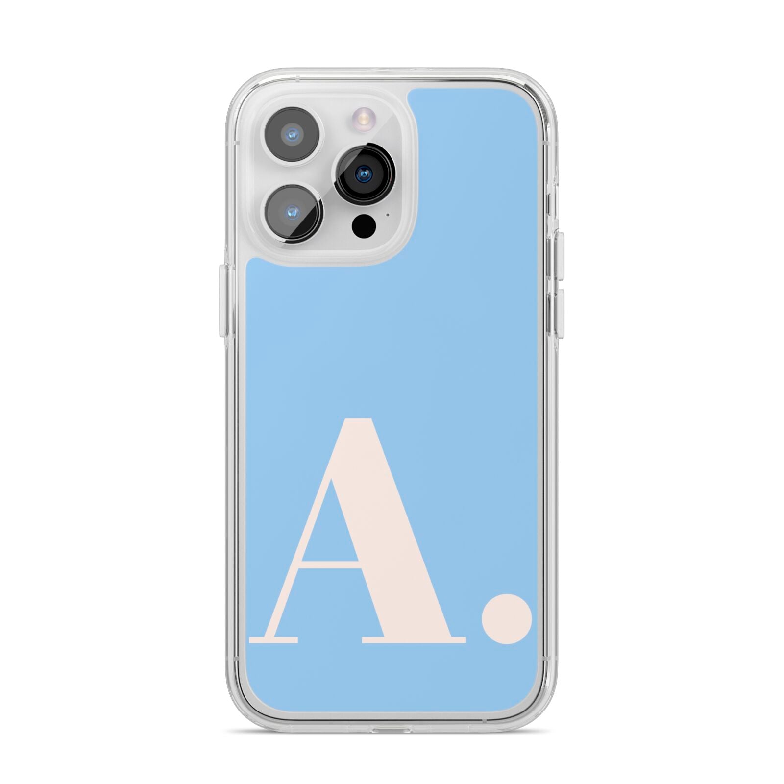 Custom Initial iPhone 14 Pro Max Clear Tough Case Silver