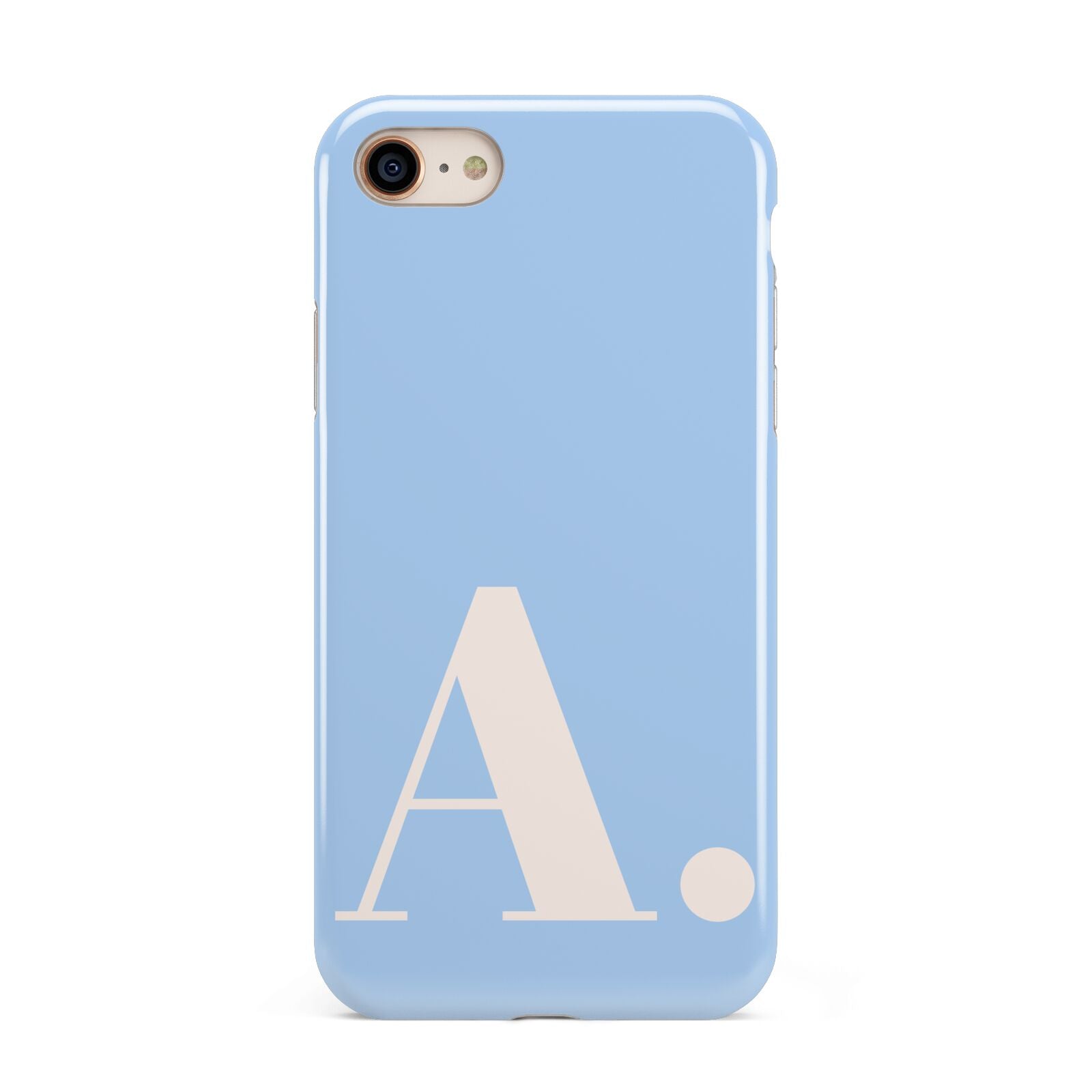 Custom Initial iPhone 8 3D Tough Case on Gold Phone
