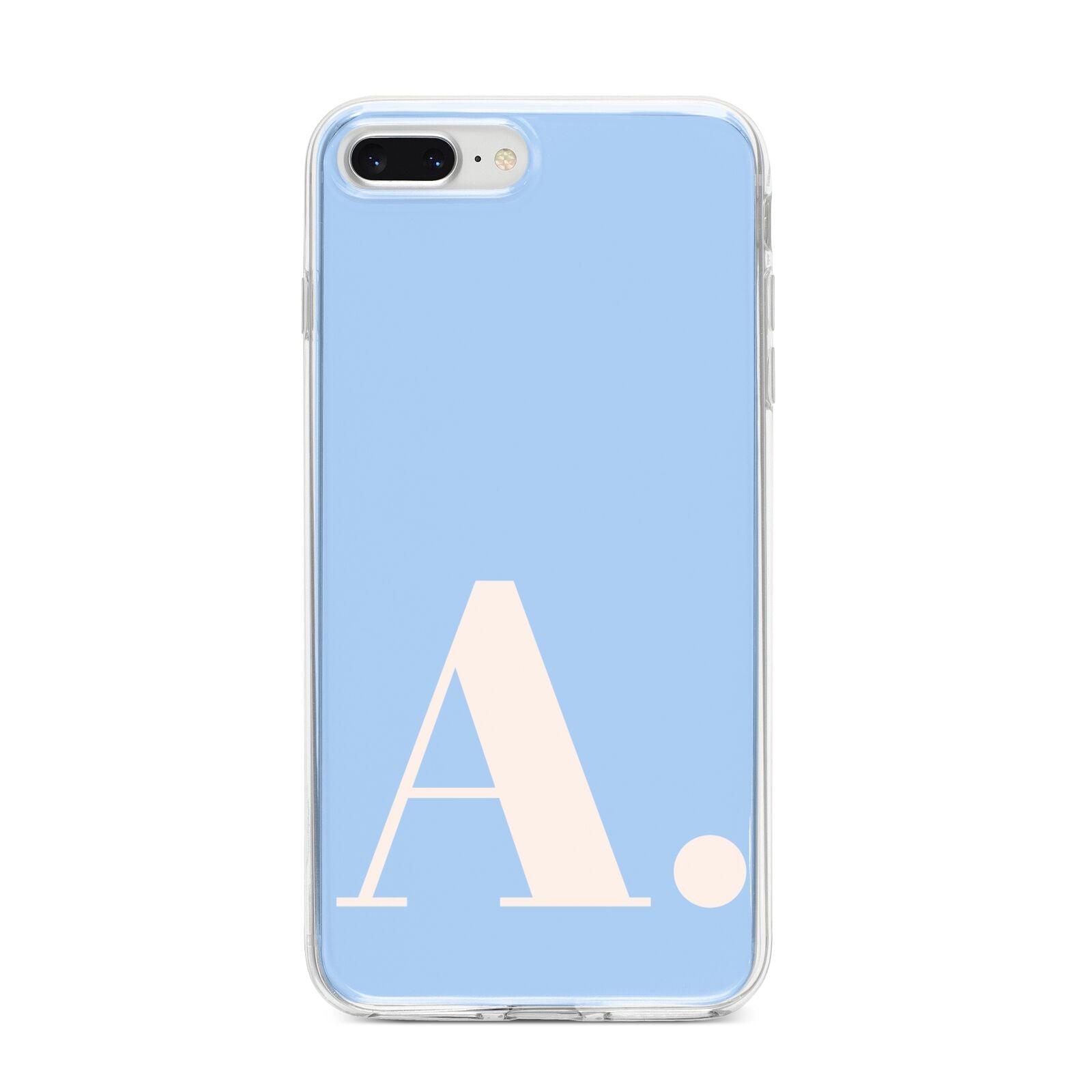 Custom Initial iPhone 8 Plus Bumper Case on Silver iPhone