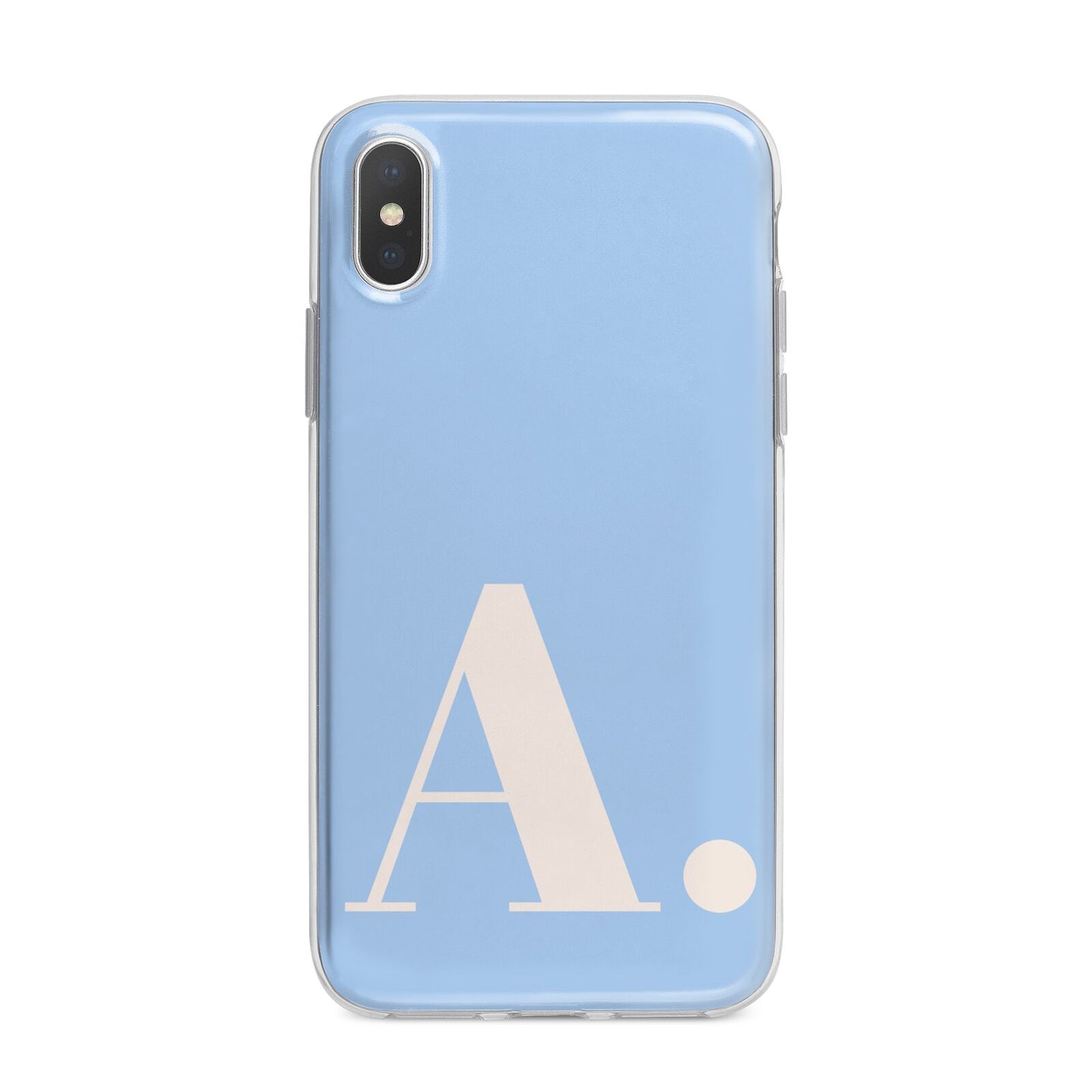 Custom Initial iPhone X Bumper Case on Silver iPhone Alternative Image 1