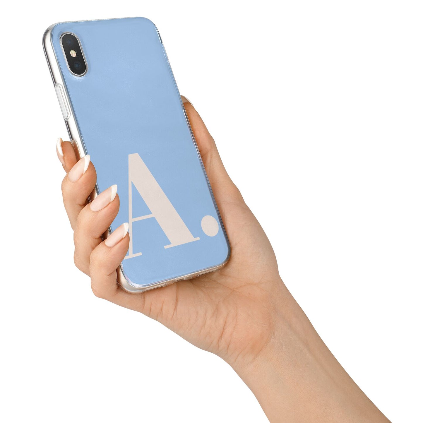 Custom Initial iPhone X Bumper Case on Silver iPhone Alternative Image 2