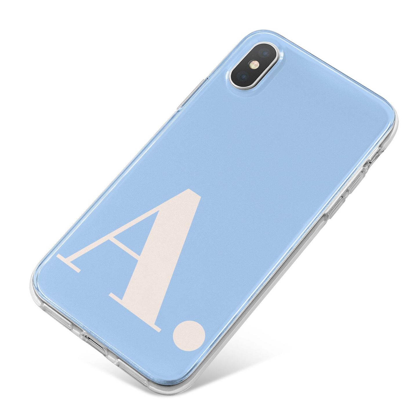 Custom Initial iPhone X Bumper Case on Silver iPhone