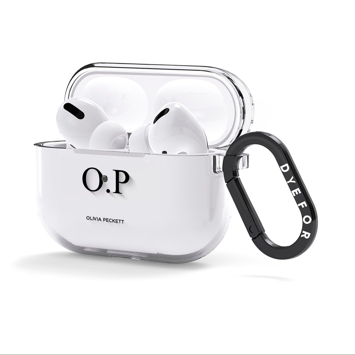Custom Initials and Name AirPods Clear Case 3rd Gen Side Image