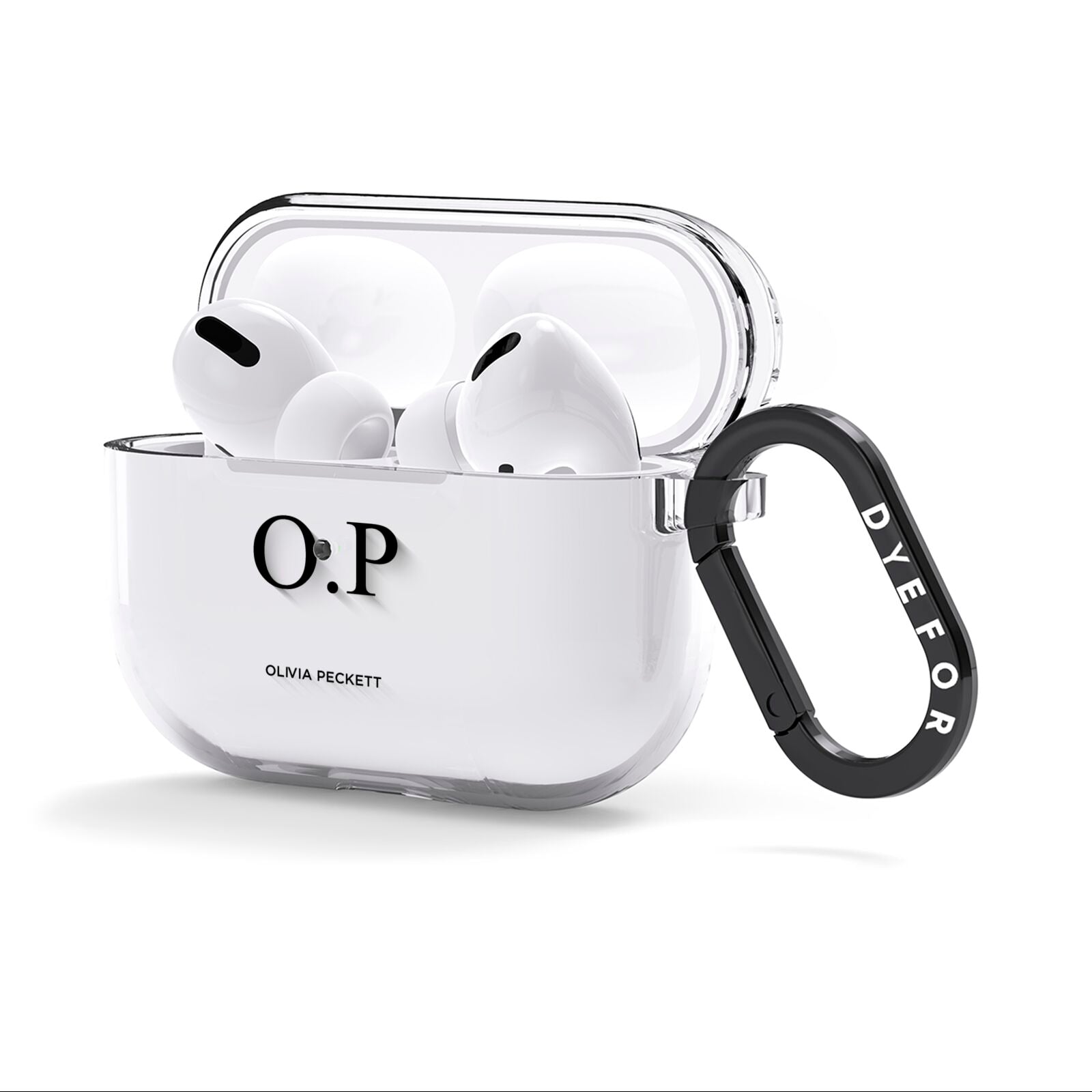 Custom Initials and Name AirPods Clear Case 3rd Gen Side Image