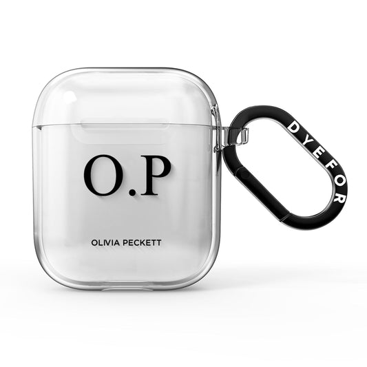 Custom Initials and Name AirPods Clear Case