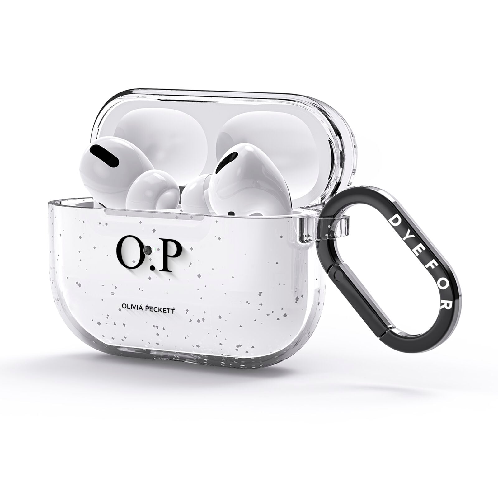 Custom Initials and Name AirPods Glitter Case 3rd Gen Side Image