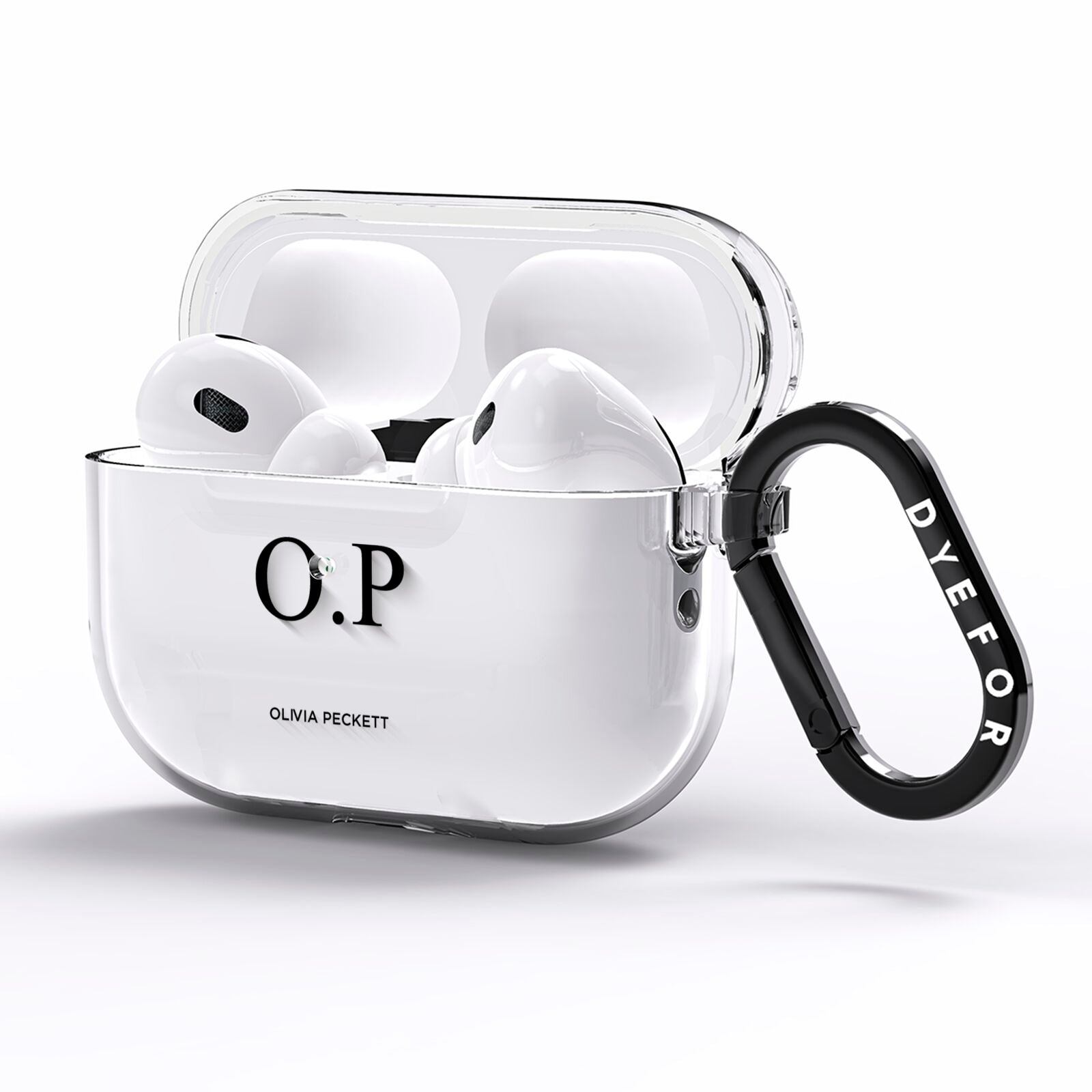 Custom Initials and Name AirPods Pro Clear Case Side Image