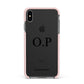 Custom Initials and Name Apple iPhone Xs Max Impact Case Pink Edge on Black Phone