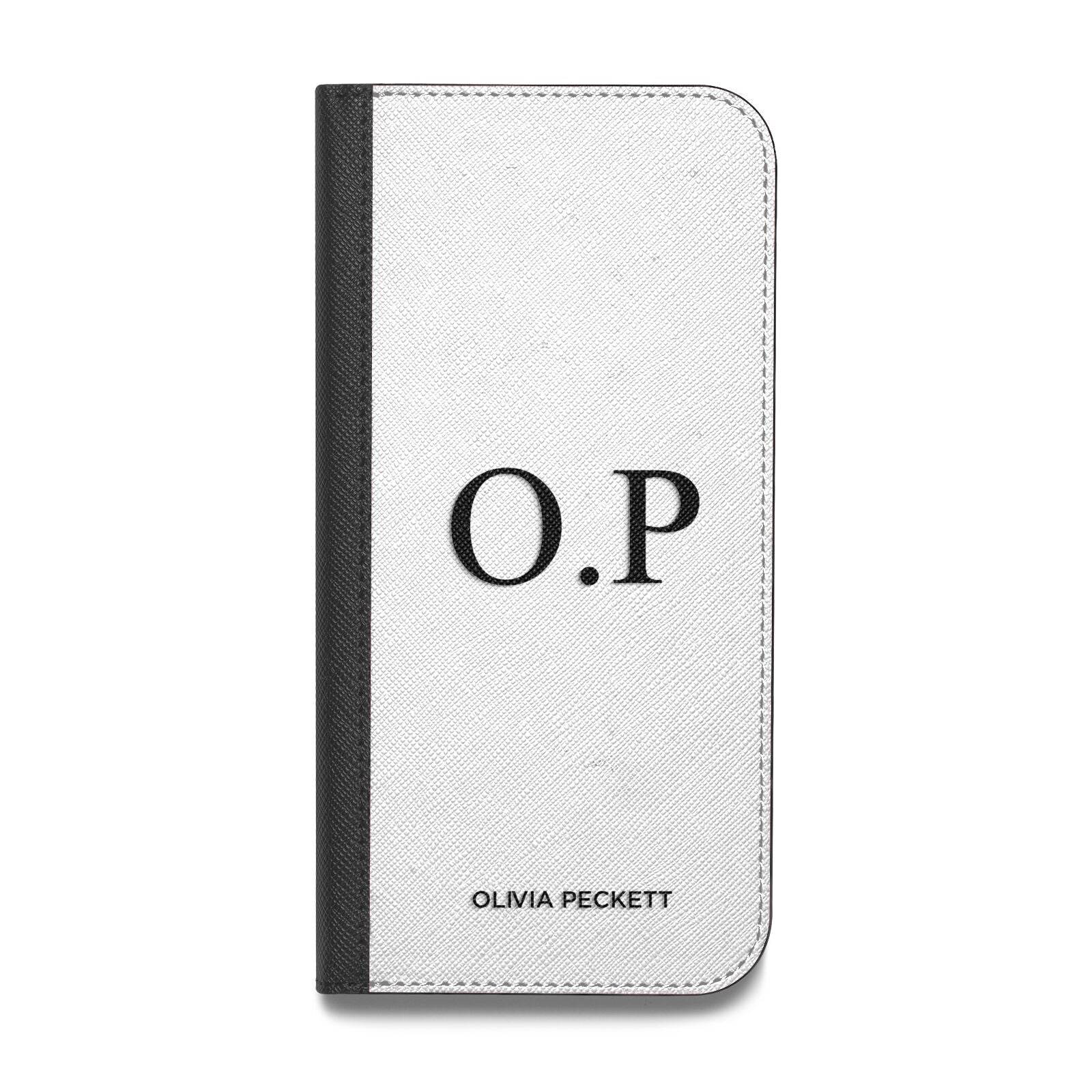 Custom Initials and Name Vegan Leather Flip Samsung Case