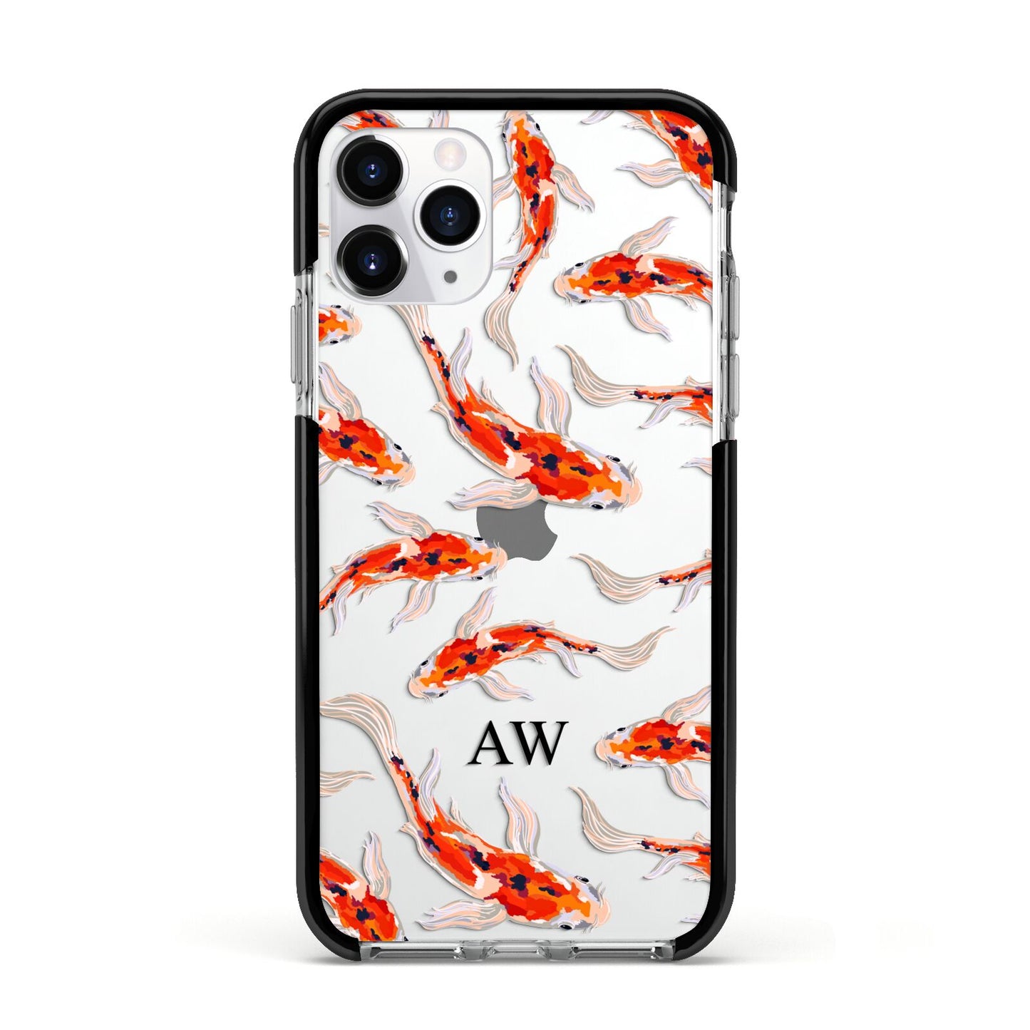 Custom Koi Fish Apple iPhone 11 Pro in Silver with Black Impact Case
