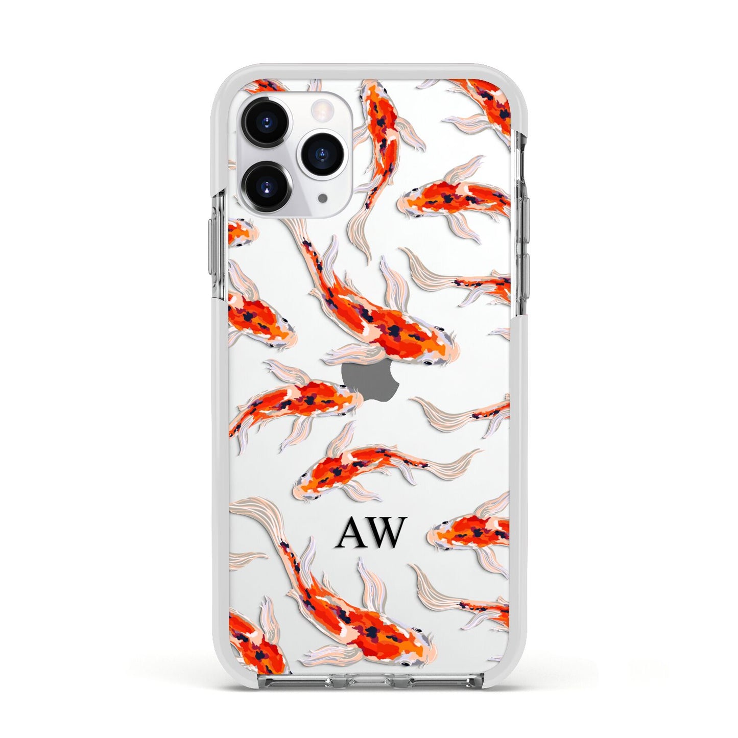 Custom Koi Fish Apple iPhone 11 Pro in Silver with White Impact Case