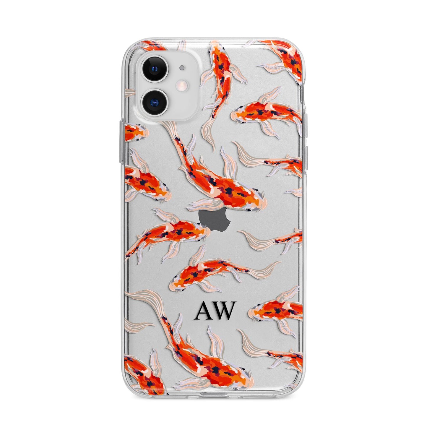 Custom Koi Fish Apple iPhone 11 in White with Bumper Case