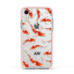 Custom Koi Fish Apple iPhone XR Impact Case Pink Edge on Silver Phone