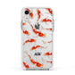 Custom Koi Fish Apple iPhone XR Impact Case White Edge on Silver Phone