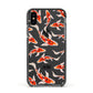 Custom Koi Fish Apple iPhone Xs Impact Case Black Edge on Black Phone