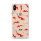 Custom Koi Fish Apple iPhone Xs Max Impact Case Pink Edge on Gold Phone