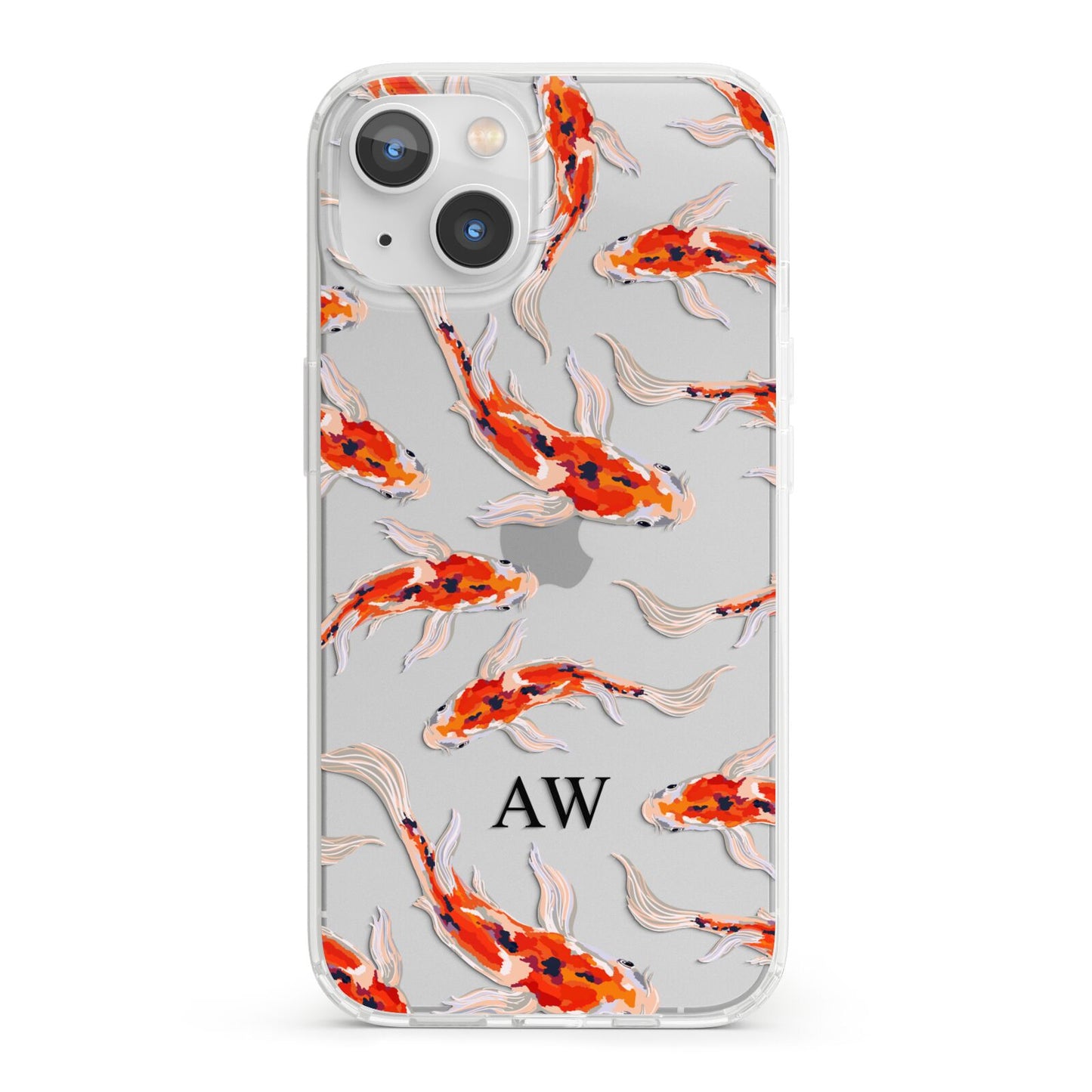 Custom Koi Fish iPhone 13 Clear Bumper Case
