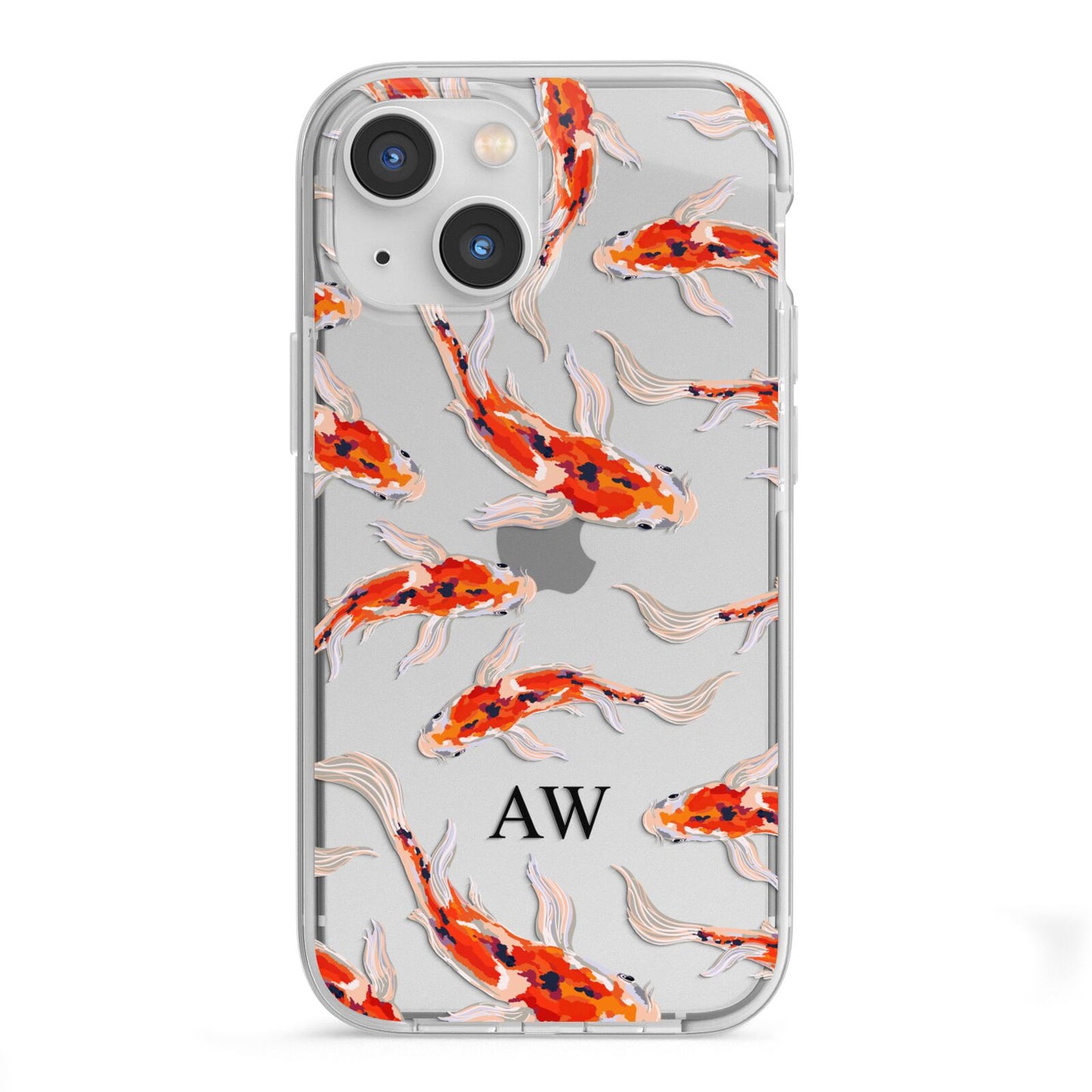 Custom Koi Fish iPhone 13 Mini TPU Impact Case with White Edges