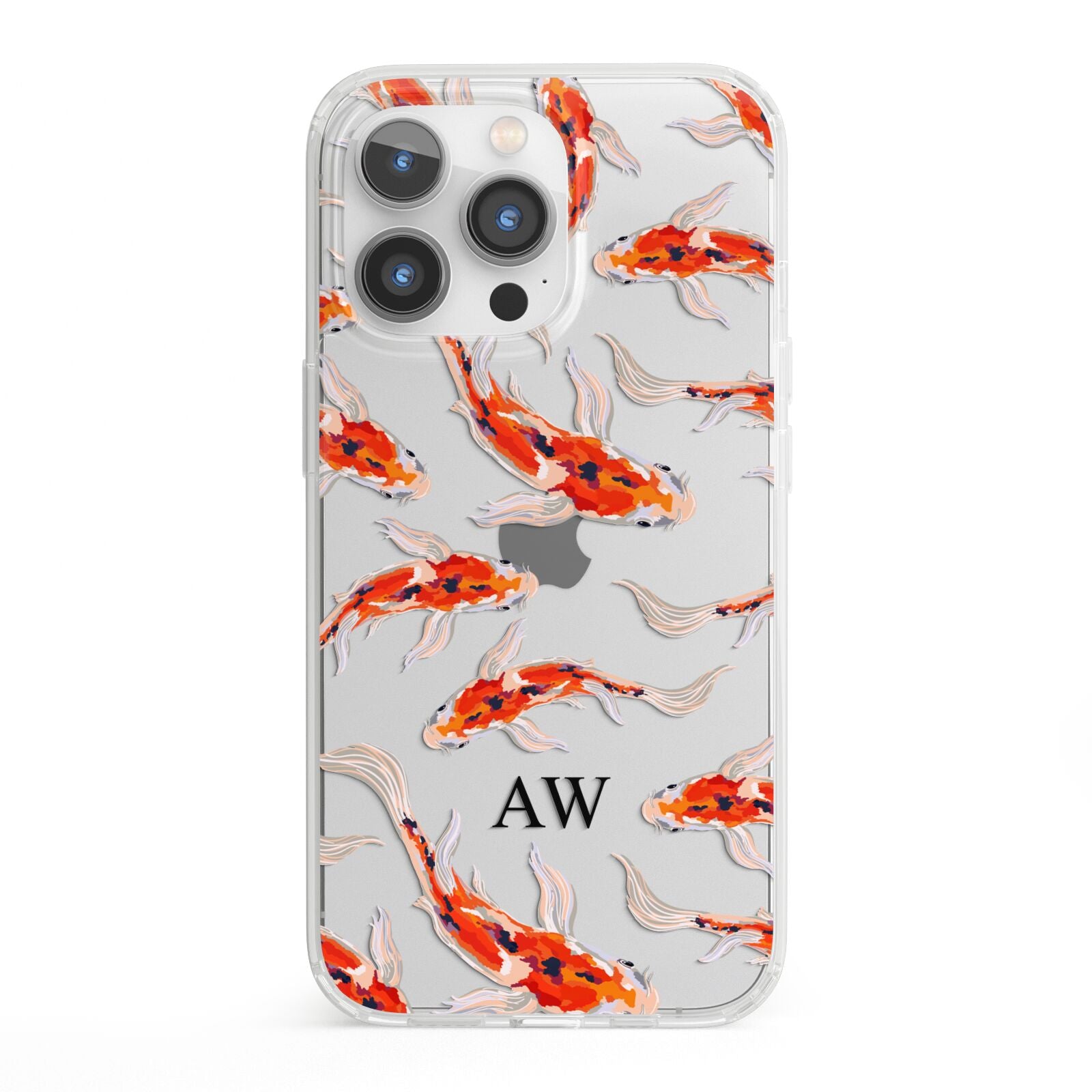 Custom Koi Fish iPhone 13 Pro Clear Bumper Case