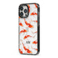 Custom Koi Fish iPhone 13 Pro Max Black Impact Case Side Angle on Silver phone