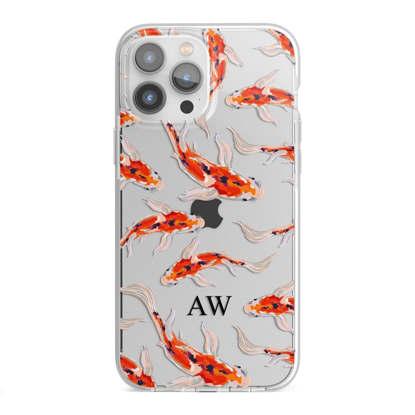 Custom Koi Fish iPhone 13 Pro Max TPU Impact Case with White Edges