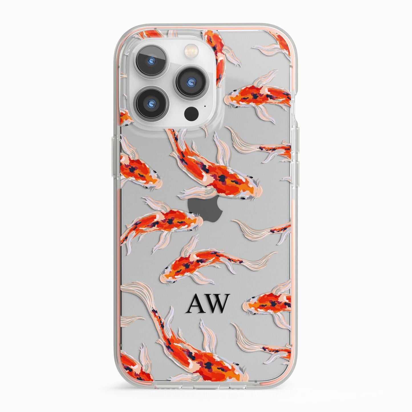 Custom Koi Fish iPhone 13 Pro TPU Impact Case with Pink Edges