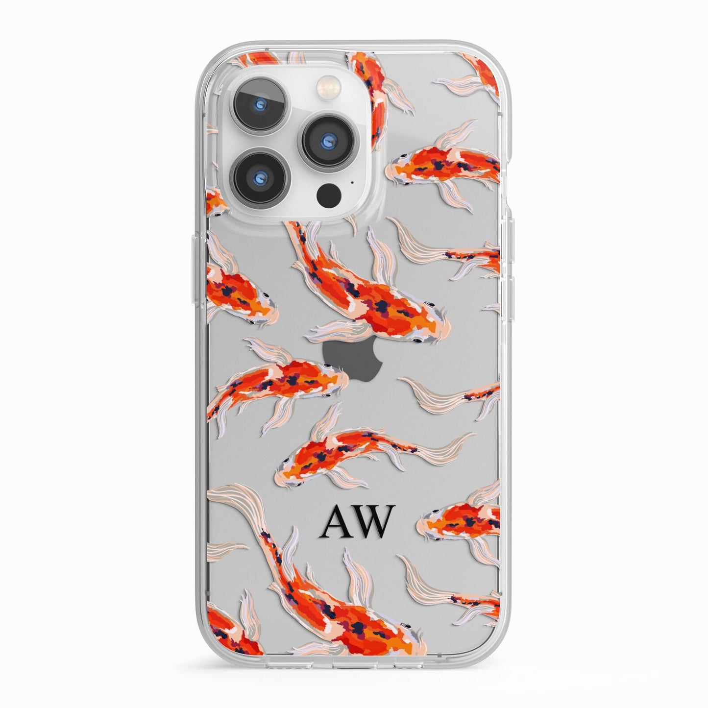 Custom Koi Fish iPhone 13 Pro TPU Impact Case with White Edges