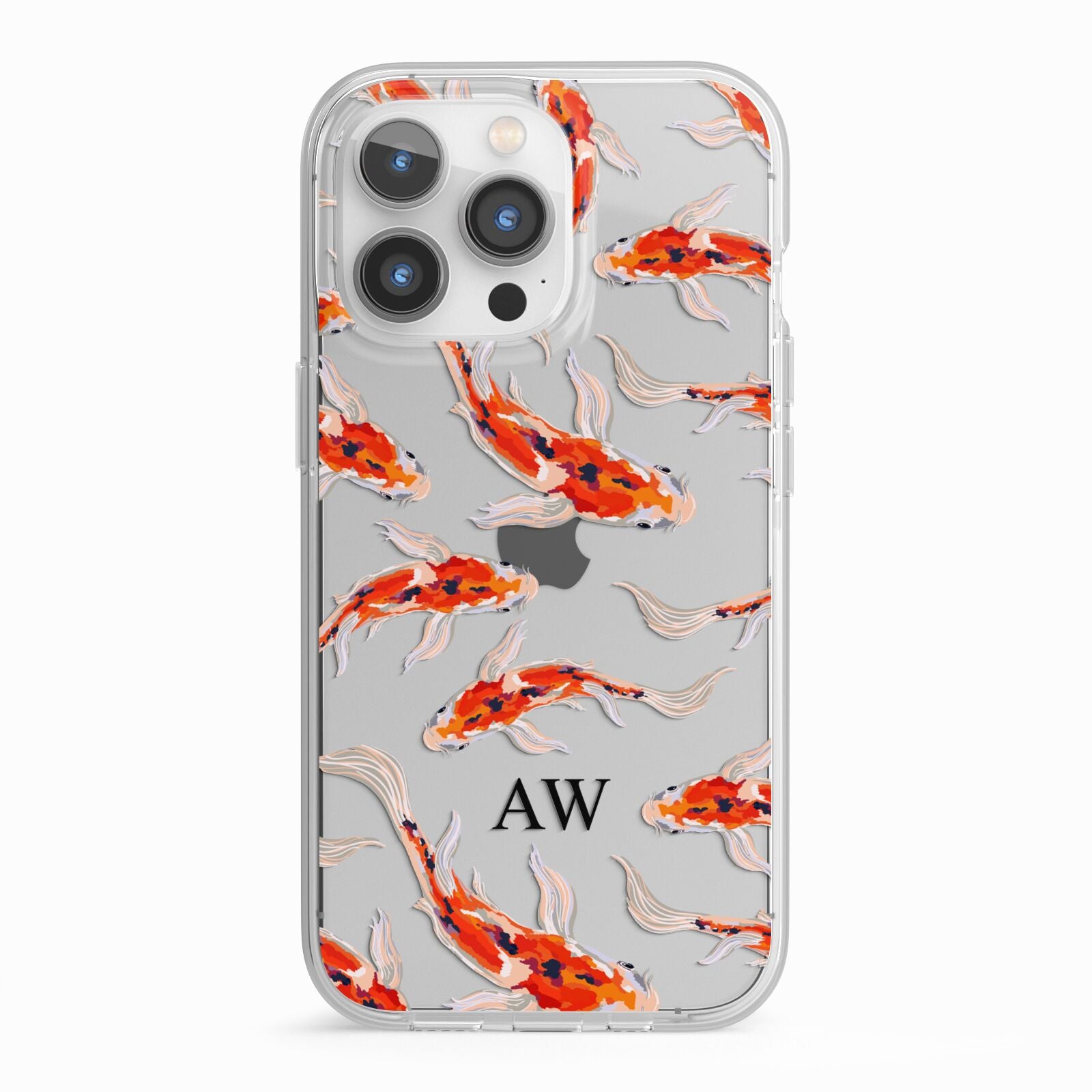 Custom Koi Fish iPhone 13 Pro TPU Impact Case with White Edges