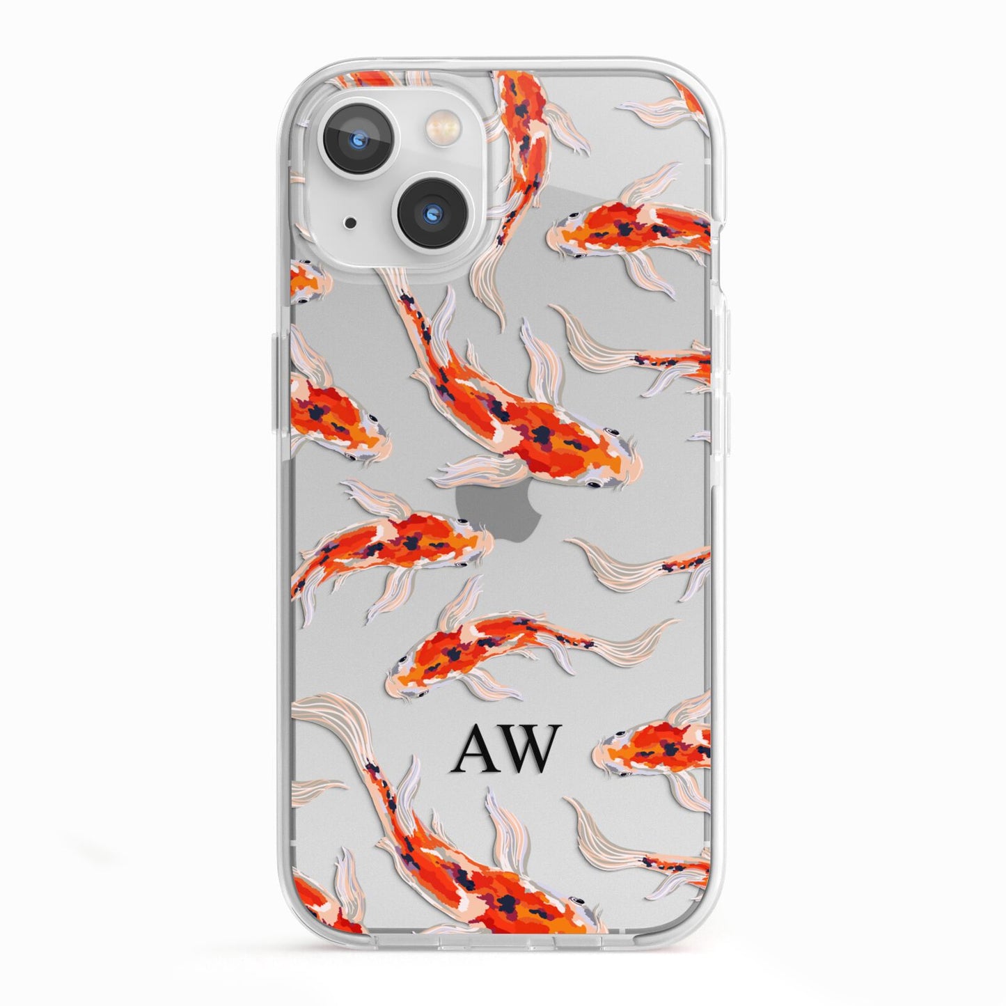 Custom Koi Fish iPhone 13 TPU Impact Case with White Edges