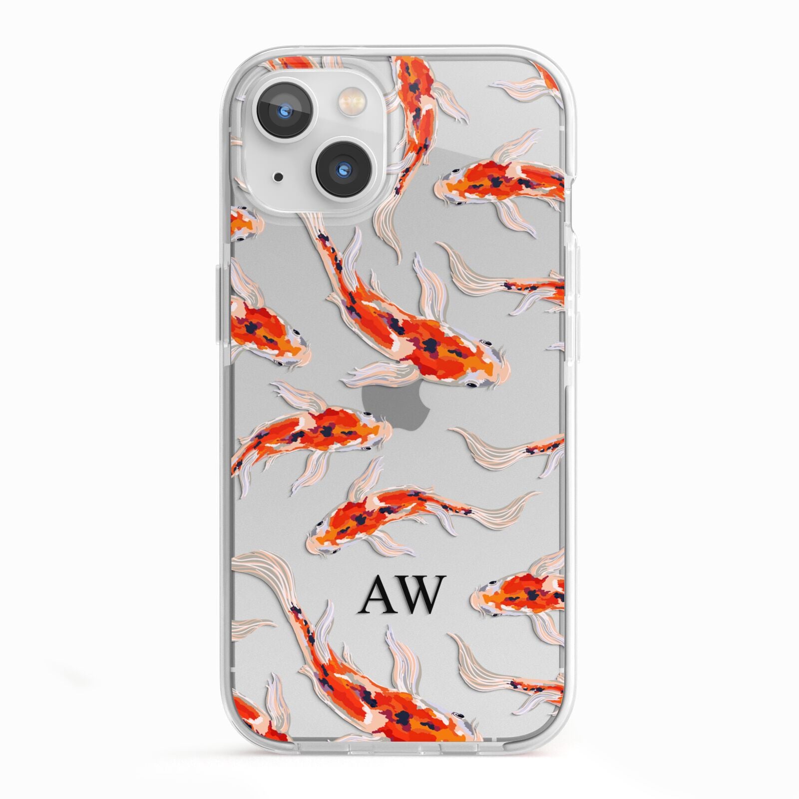 Custom Koi Fish iPhone 13 TPU Impact Case with White Edges
