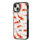 Custom Koi Fish iPhone 14 Black Impact Case Side Angle on Silver phone