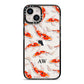 Custom Koi Fish iPhone 14 Black Impact Case on Silver phone