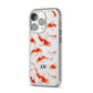 Custom Koi Fish iPhone 14 Pro Clear Tough Case Silver Angled Image