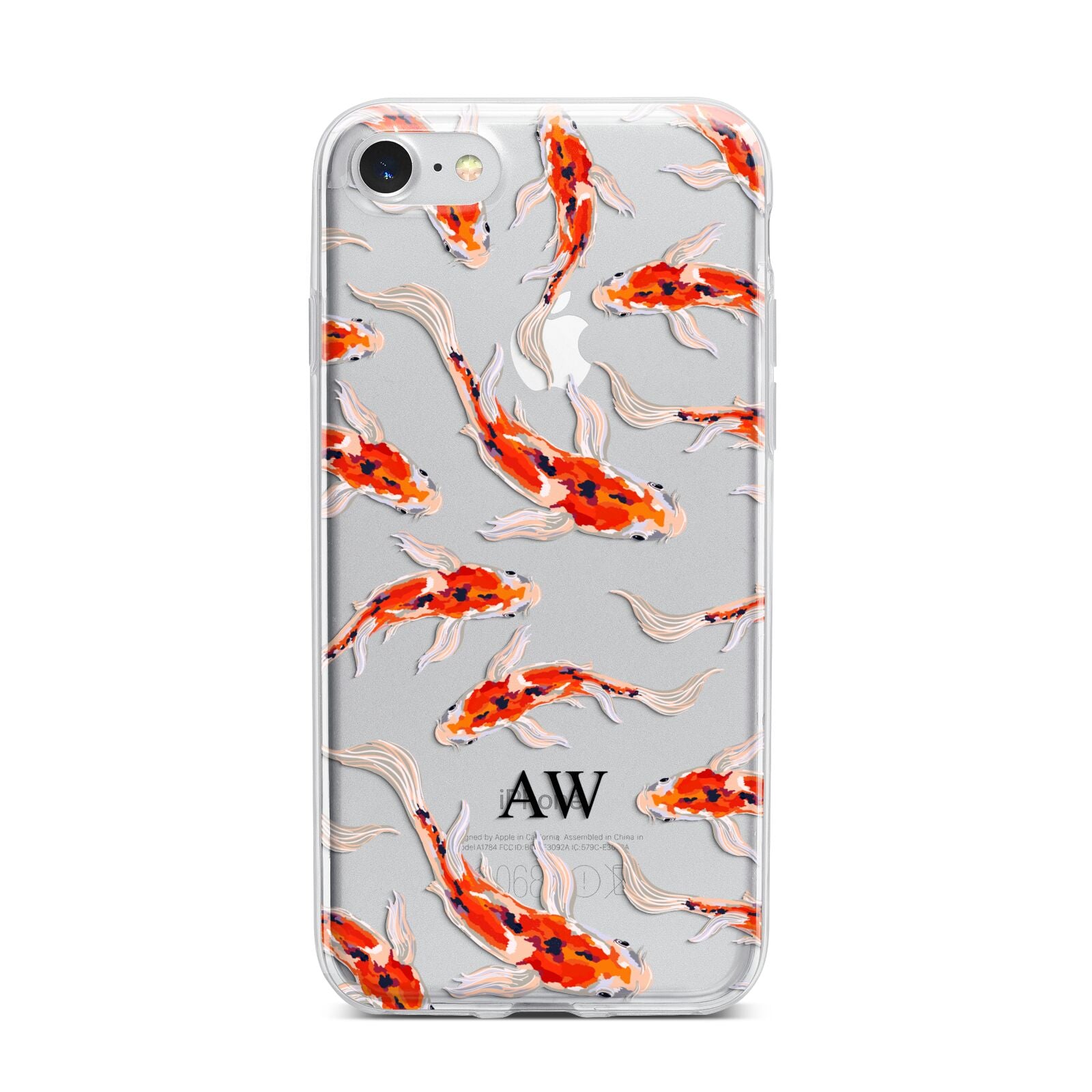 Custom Koi Fish iPhone 7 Bumper Case on Silver iPhone