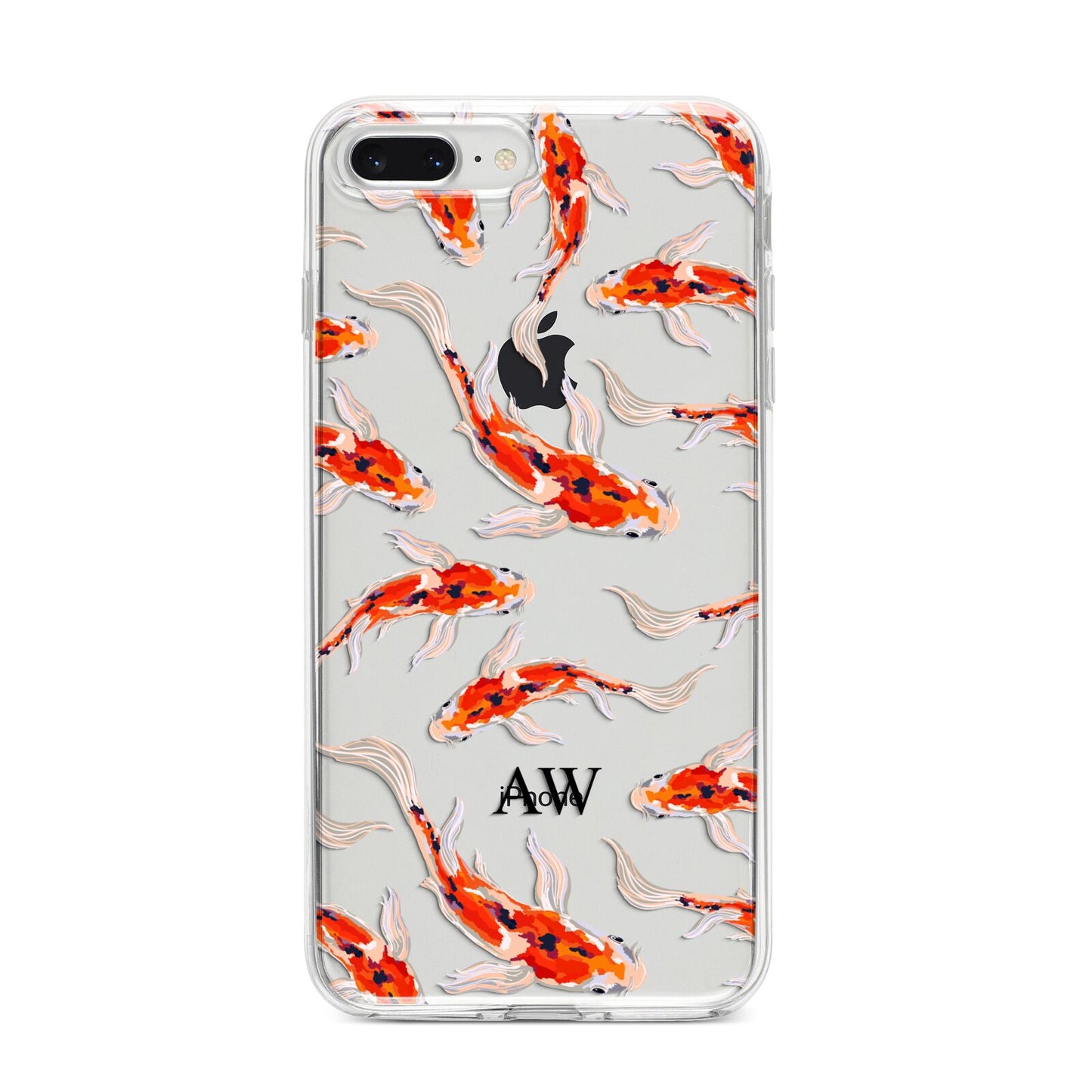 Custom Koi Fish iPhone 8 Plus Bumper Case on Silver iPhone