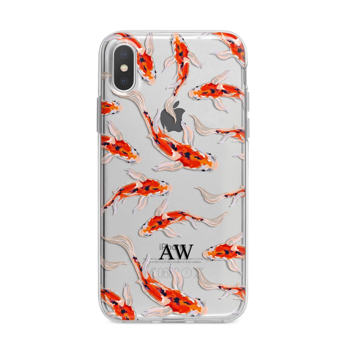 Custom Koi Fish iPhone X Bumper Case on Silver iPhone Alternative Image 1