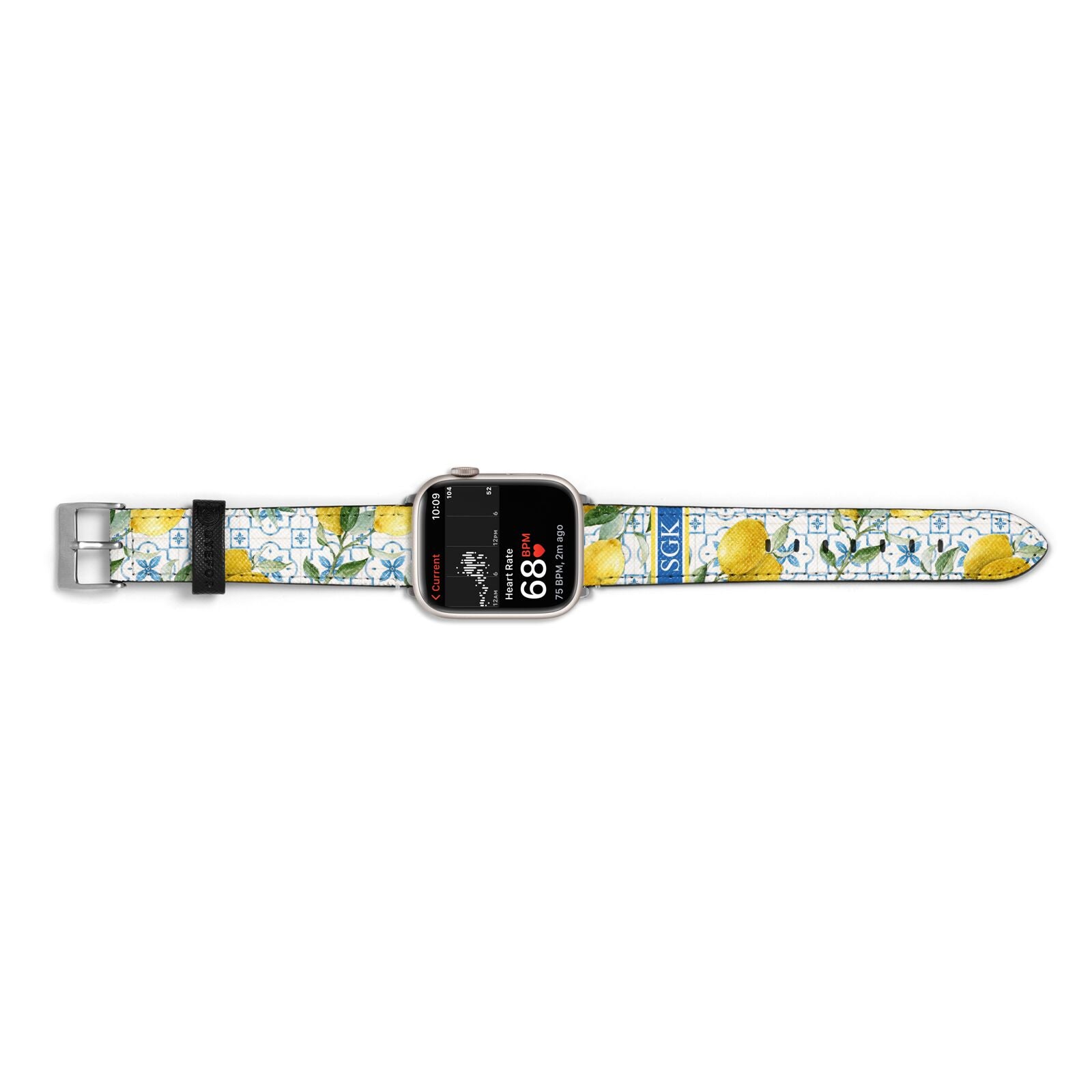 Custom Lemon Apple Watch Strap Size 38mm Landscape Image Silver Hardware