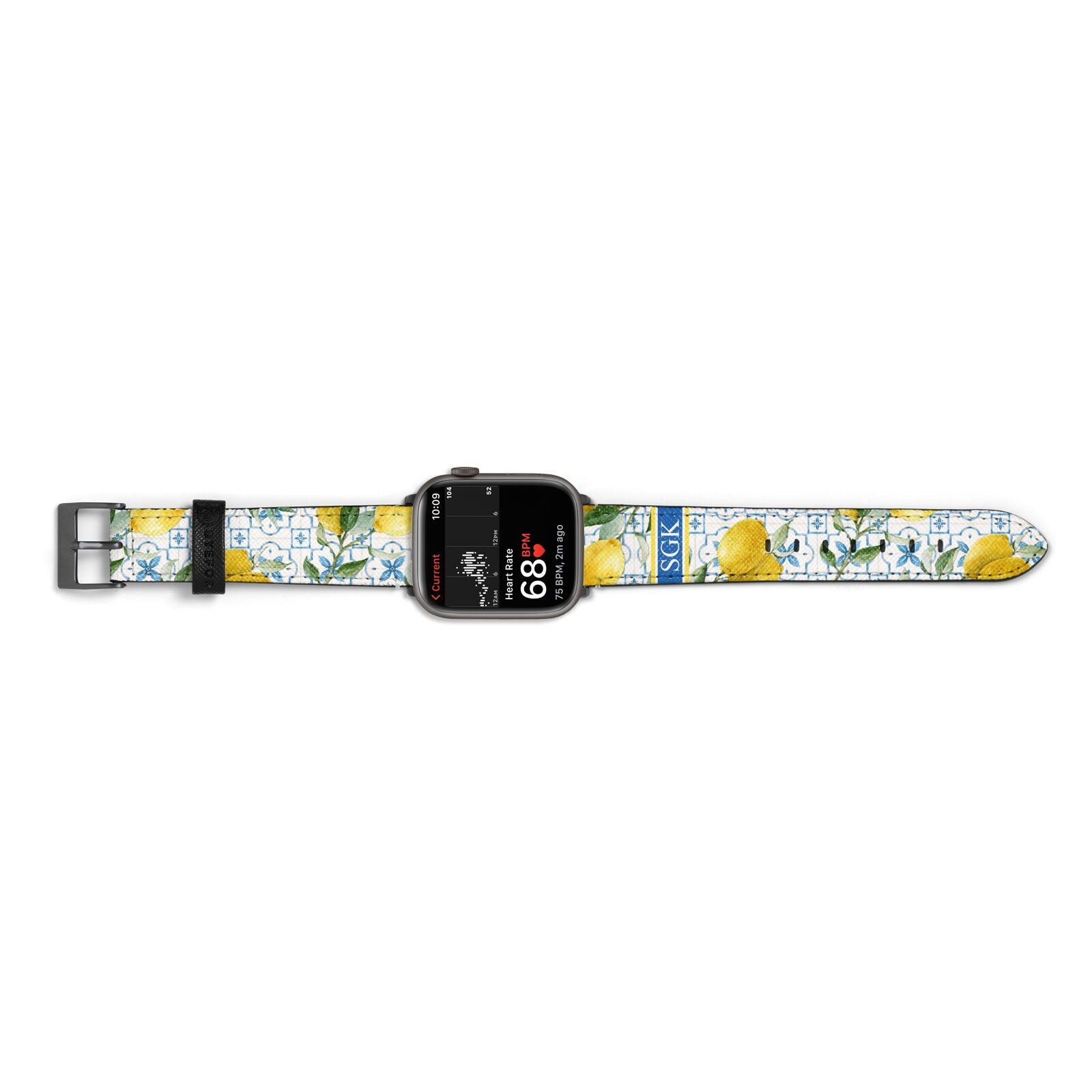 Custom Lemon Apple Watch Strap Size 38mm Landscape Image Space Grey Hardware
