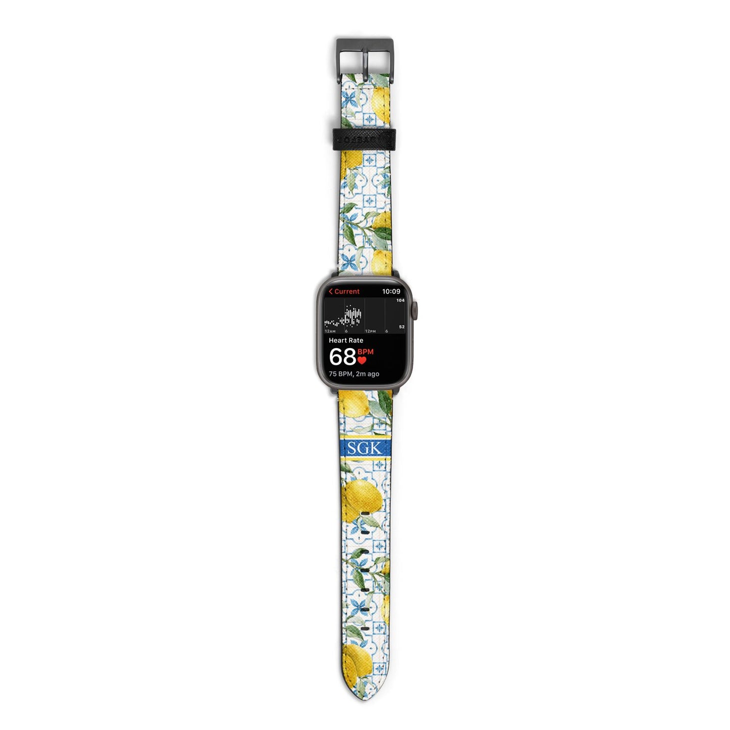 Custom Lemon Apple Watch Strap Size 38mm with Space Grey Hardware