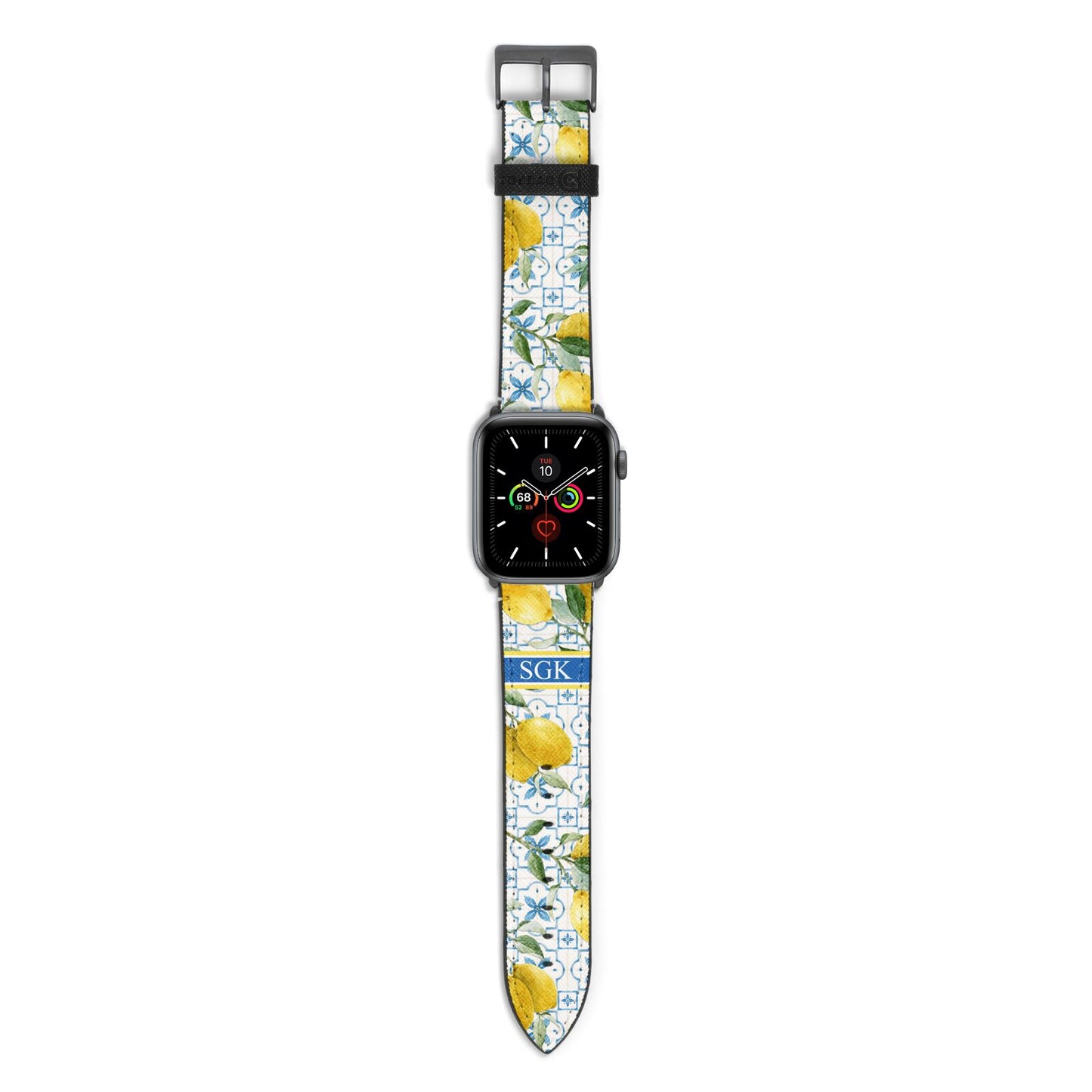 Custom Lemon Apple Watch Strap with Space Grey Hardware